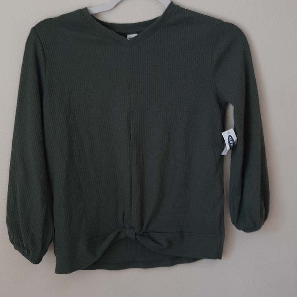 Green soft smocked top